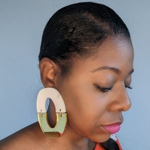 Large two tone earrings